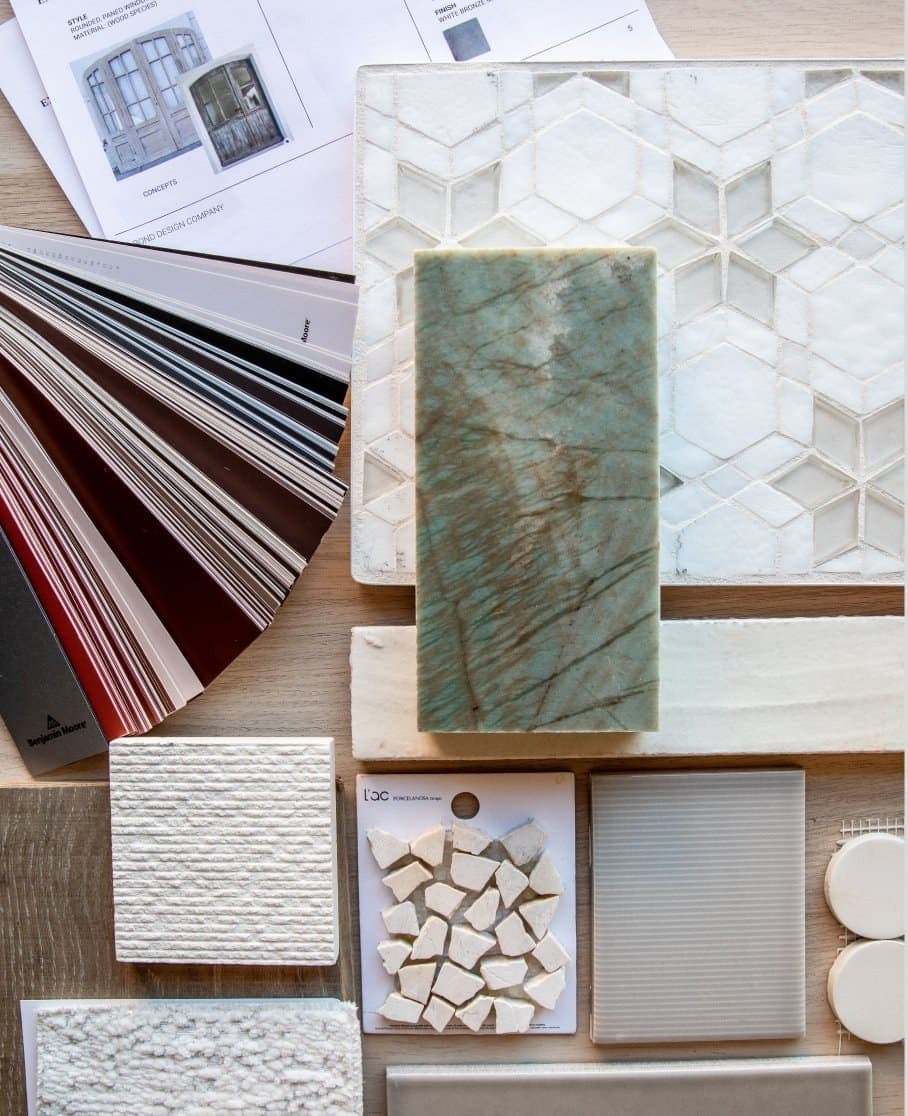 Bond Design Company material samples and mood board